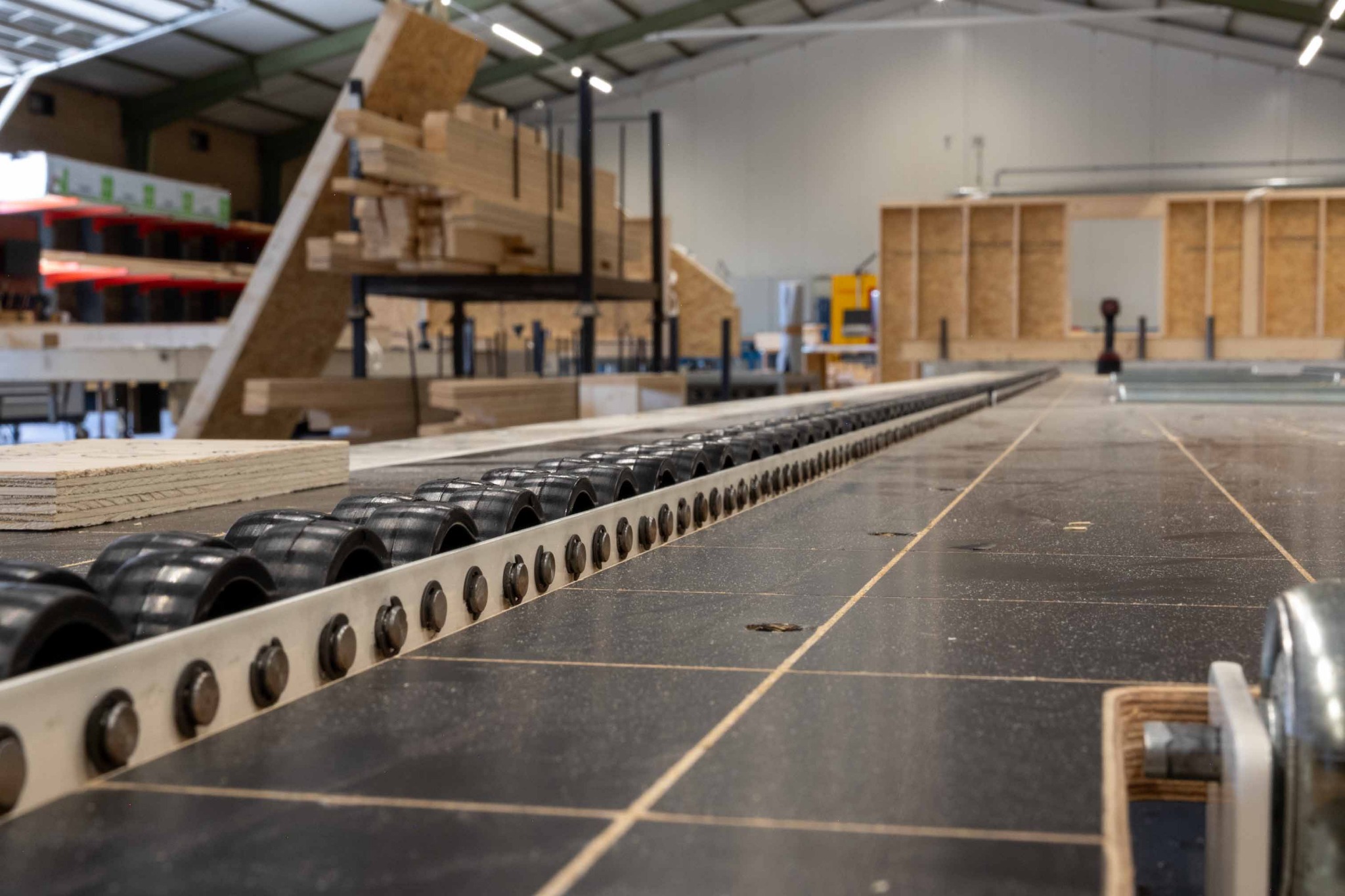 Frametafel op loopwielen voor prefab productie